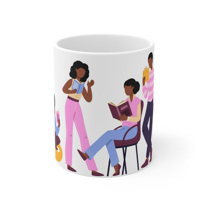 Library Day Readers Mug - Afrocentric Art by The Trini Gee