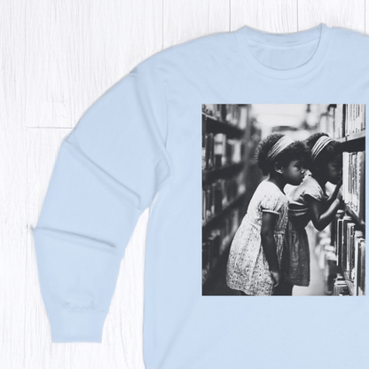 Library Girls Long Sleeve Shirt - Afrocentric Art by The Trini Gee