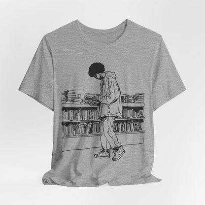 Library Reader T-Shirt - Afrocentric Art by The Trini Gee