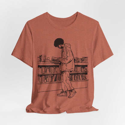Library Reader T-Shirt - Afrocentric Art by The Trini Gee