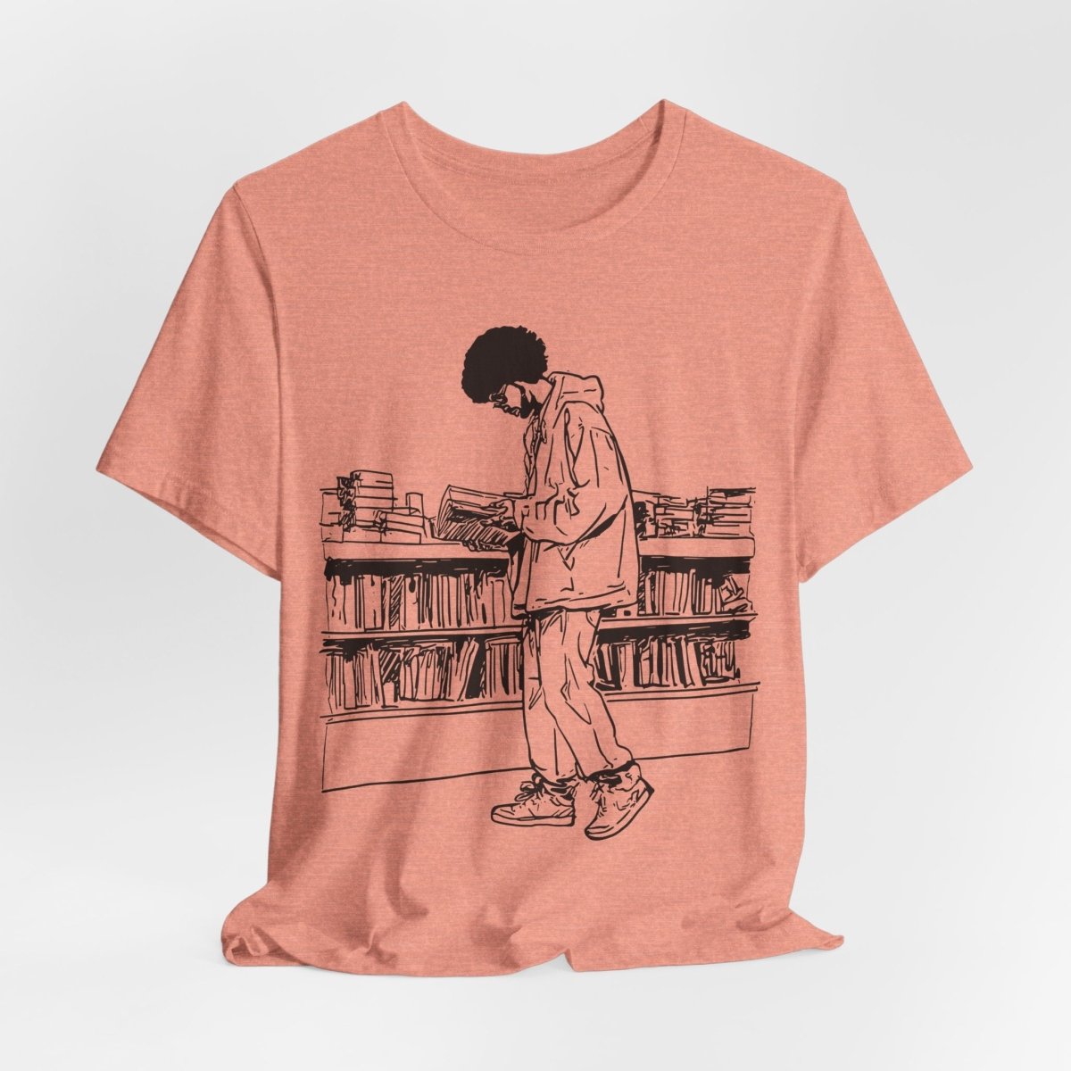 Library Reader T-Shirt - Afrocentric Art by The Trini Gee