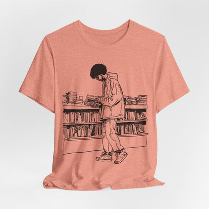 Library Reader T-Shirt - Afrocentric Art by The Trini Gee