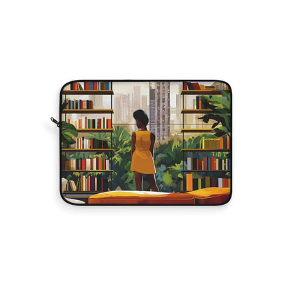 Library View Laptop Sleeve - Afrocentric Art by The Trini Gee