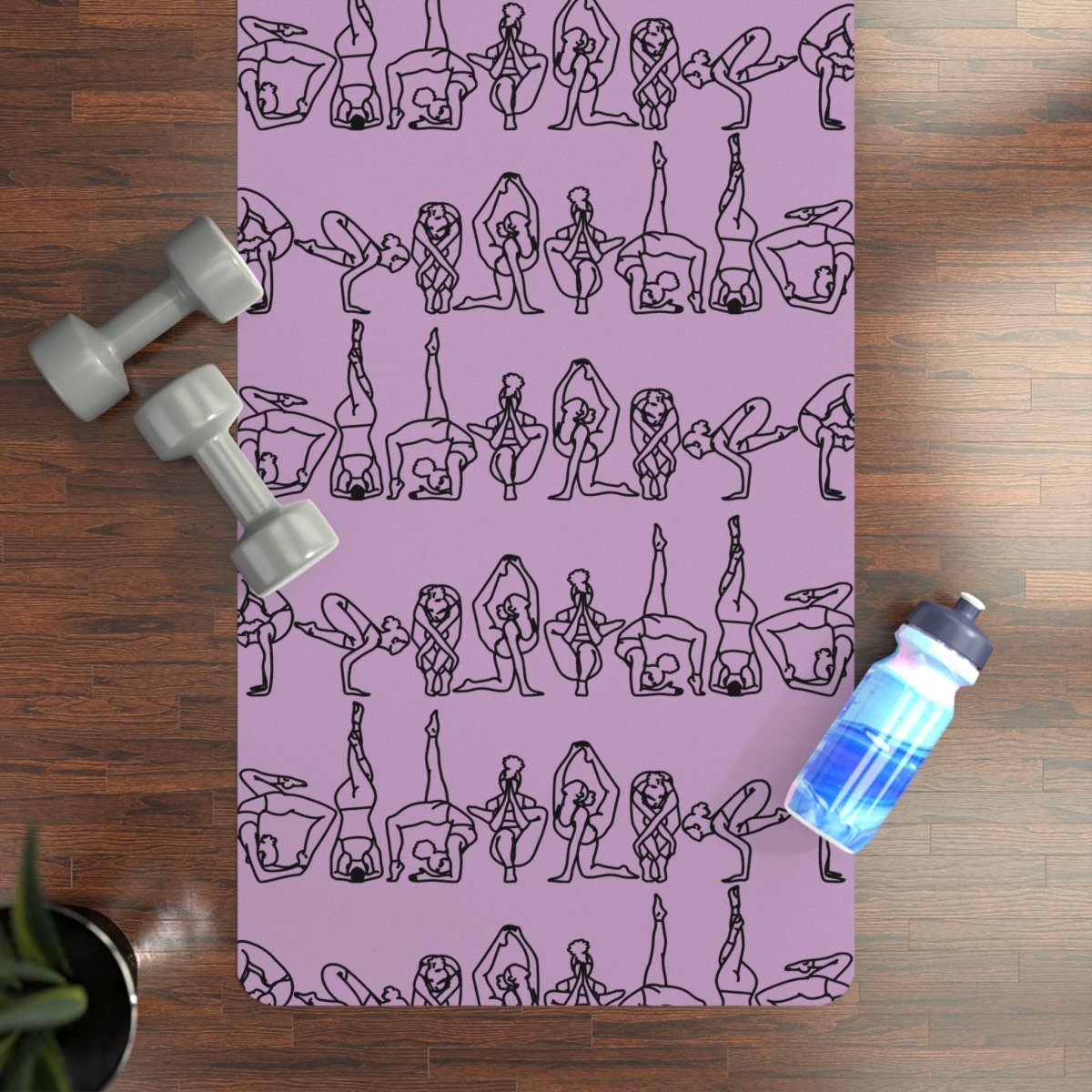 Line Art Yoga Mat - Afrocentric Art by The Trini Gee