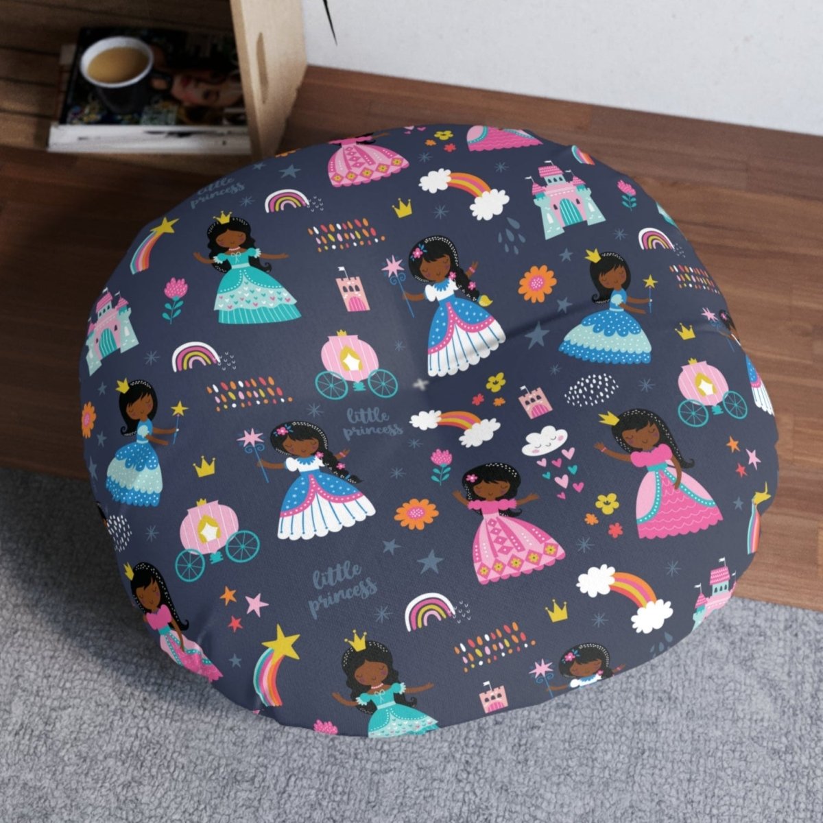 Little Princess Floor Pillow - Afrocentric Art by The Trini Gee