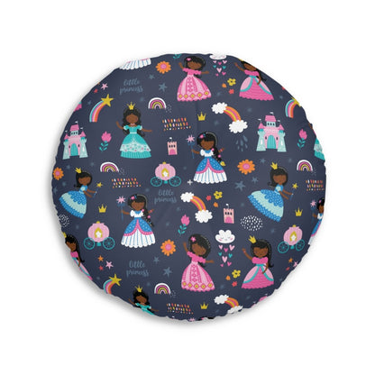 Little Princess Floor Pillow - Afrocentric Art by The Trini Gee