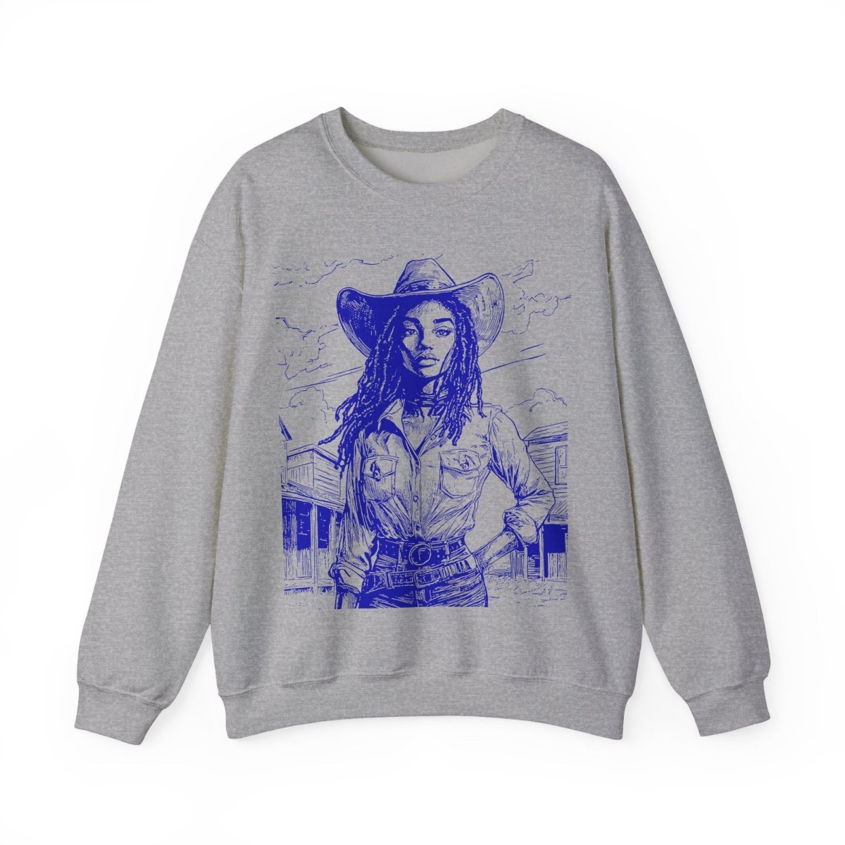 Loc'd Cowgirl Sweatshirt - Afrocentric Art by The Trini Gee