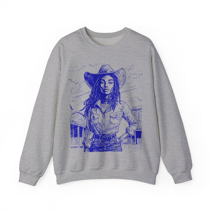 Loc'd Cowgirl Sweatshirt - Afrocentric Art by The Trini Gee