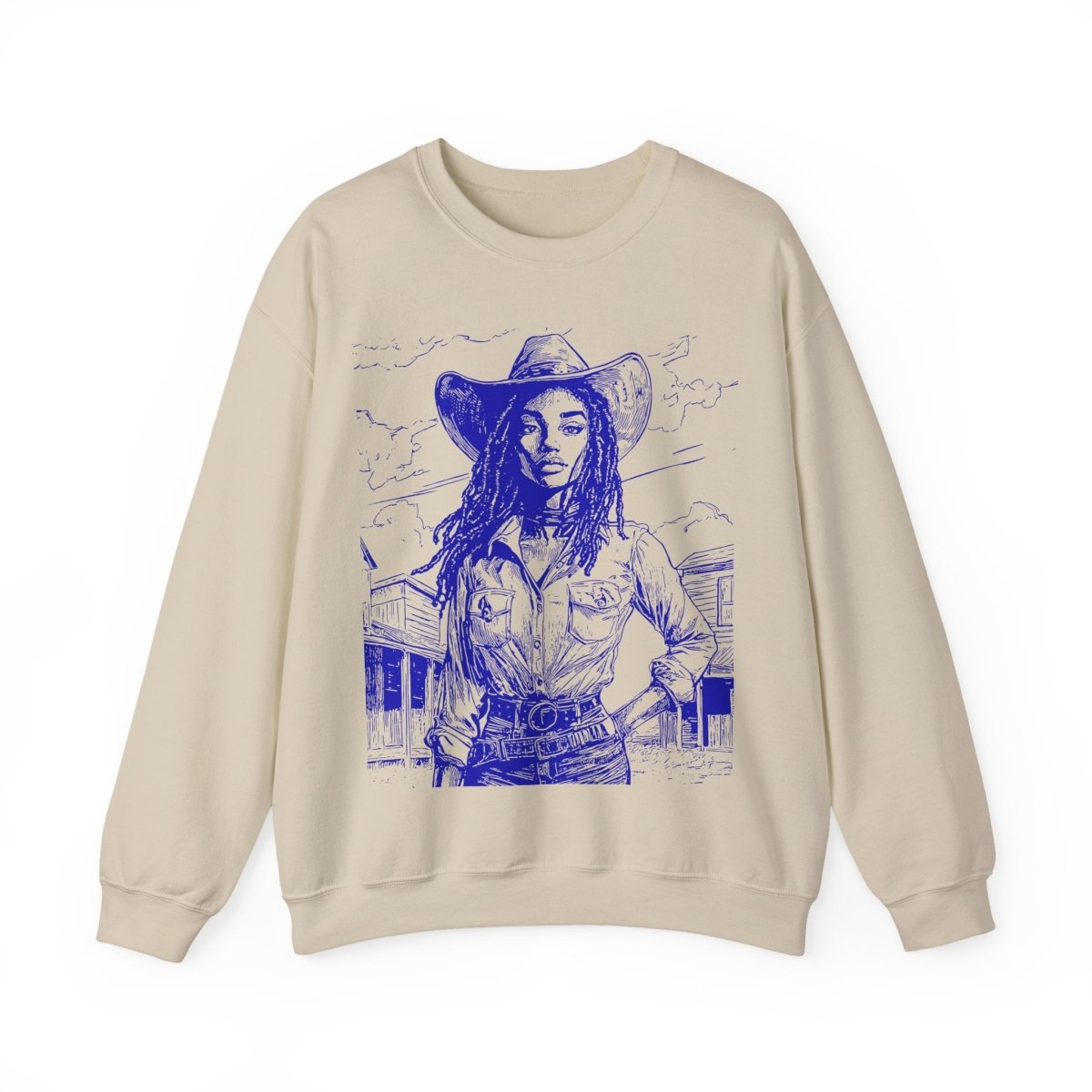 Loc'd Cowgirl Sweatshirt - Afrocentric Art by The Trini Gee