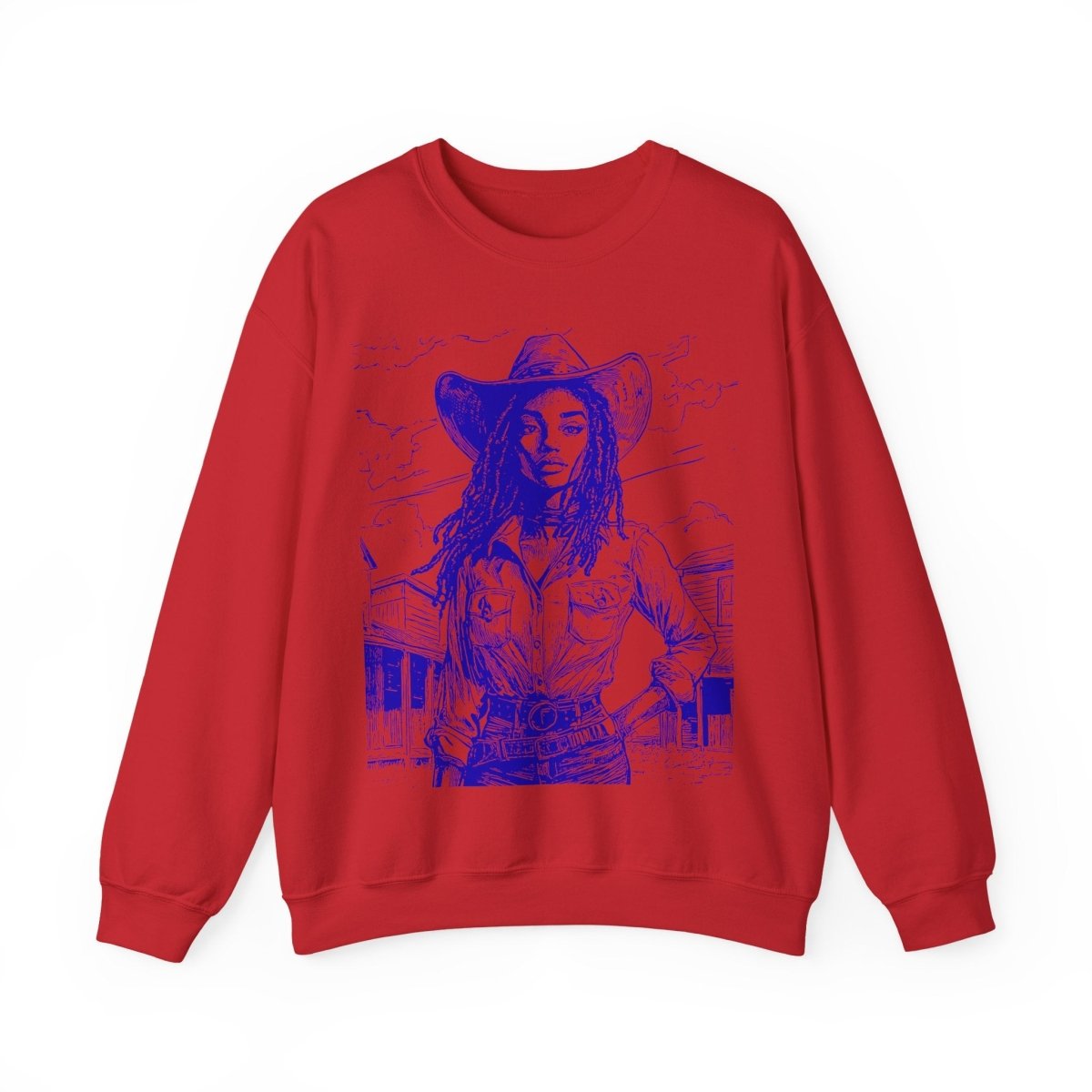 Loc'd Cowgirl Sweatshirt - Afrocentric Art by The Trini Gee