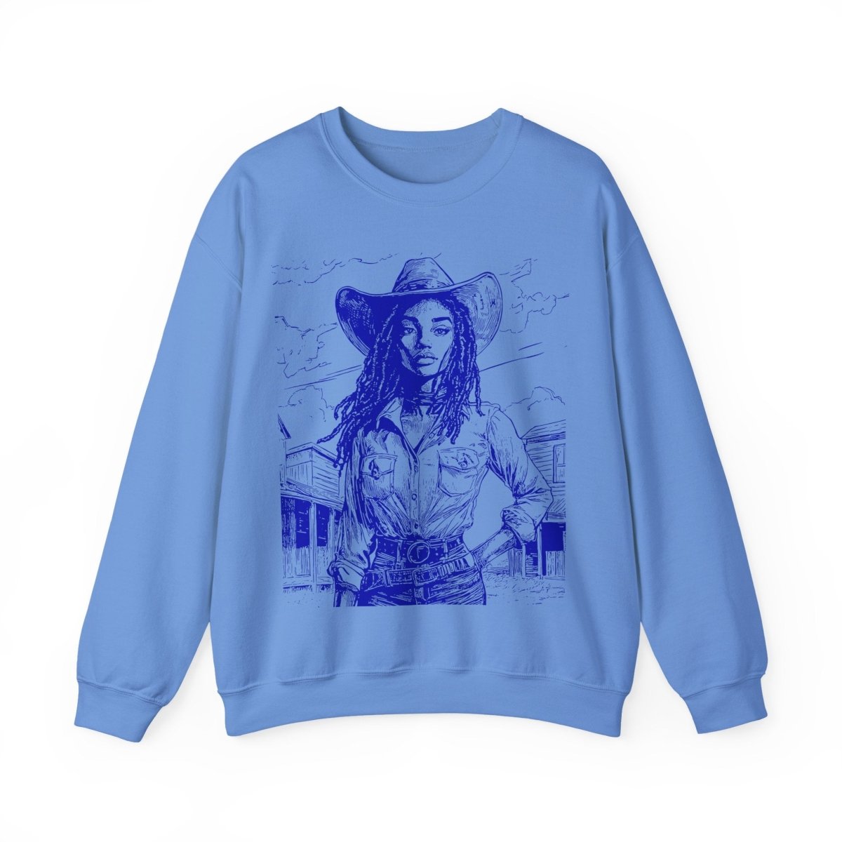Loc'd Cowgirl Sweatshirt - Afrocentric Art by The Trini Gee