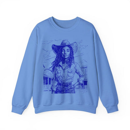 Loc'd Cowgirl Sweatshirt - Afrocentric Art by The Trini Gee
