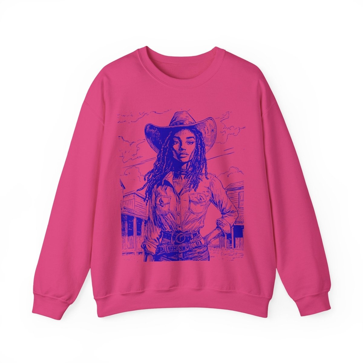 Loc'd Cowgirl Sweatshirt - Afrocentric Art by The Trini Gee