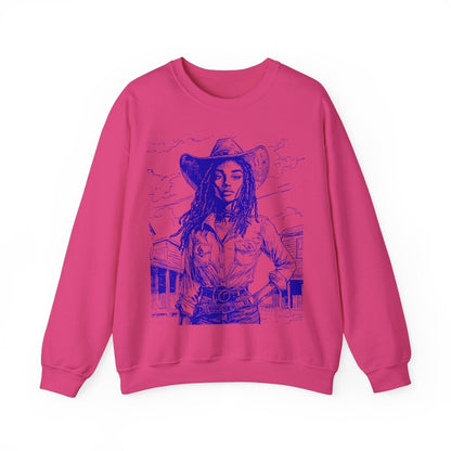 Loc'd Cowgirl Sweatshirt - Afrocentric Art by The Trini Gee