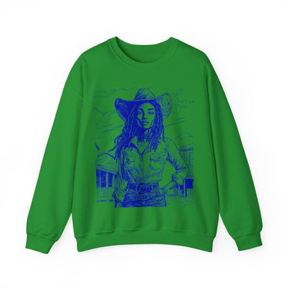 Loc'd Cowgirl Sweatshirt - Afrocentric Art by The Trini Gee