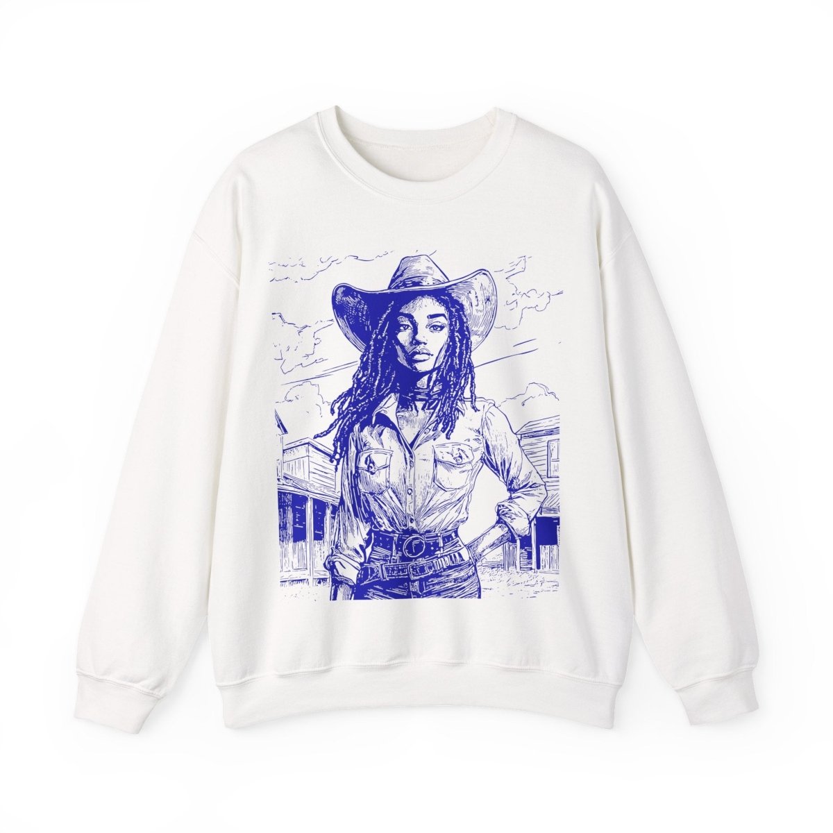 Loc'd Cowgirl Sweatshirt - Afrocentric Art by The Trini Gee