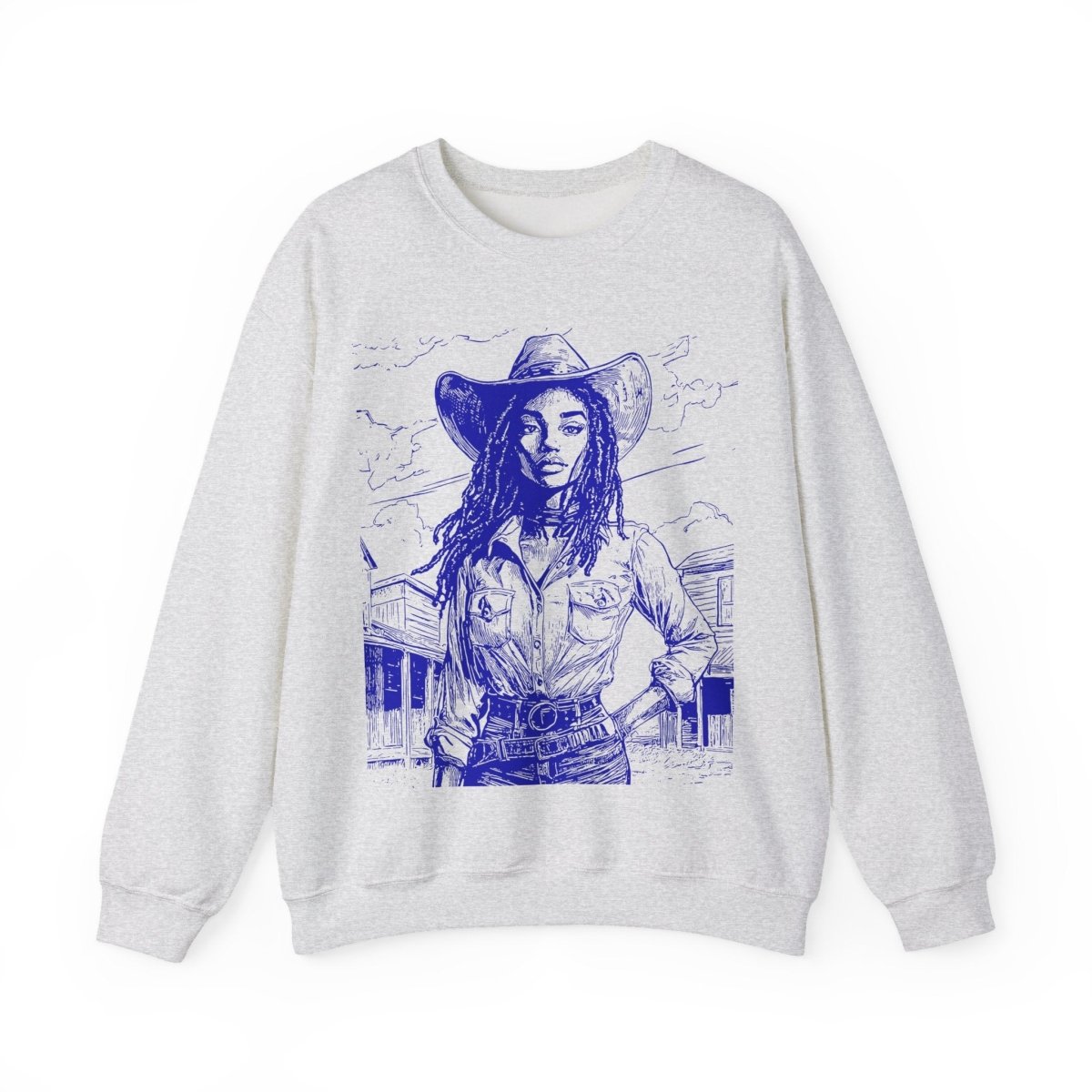 Loc'd Cowgirl Sweatshirt - Afrocentric Art by The Trini Gee