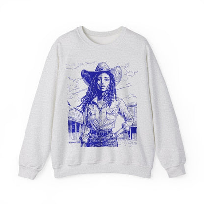 Loc'd Cowgirl Sweatshirt - Afrocentric Art by The Trini Gee