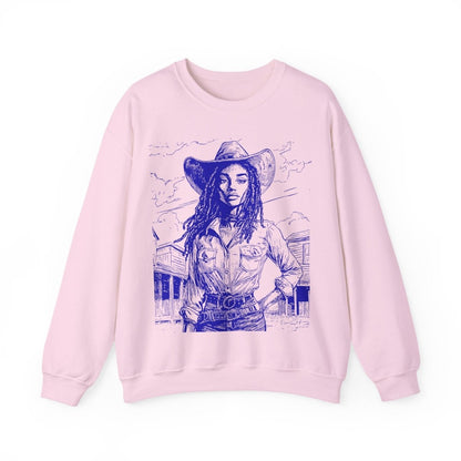 Loc'd Cowgirl Sweatshirt - Afrocentric Art by The Trini Gee