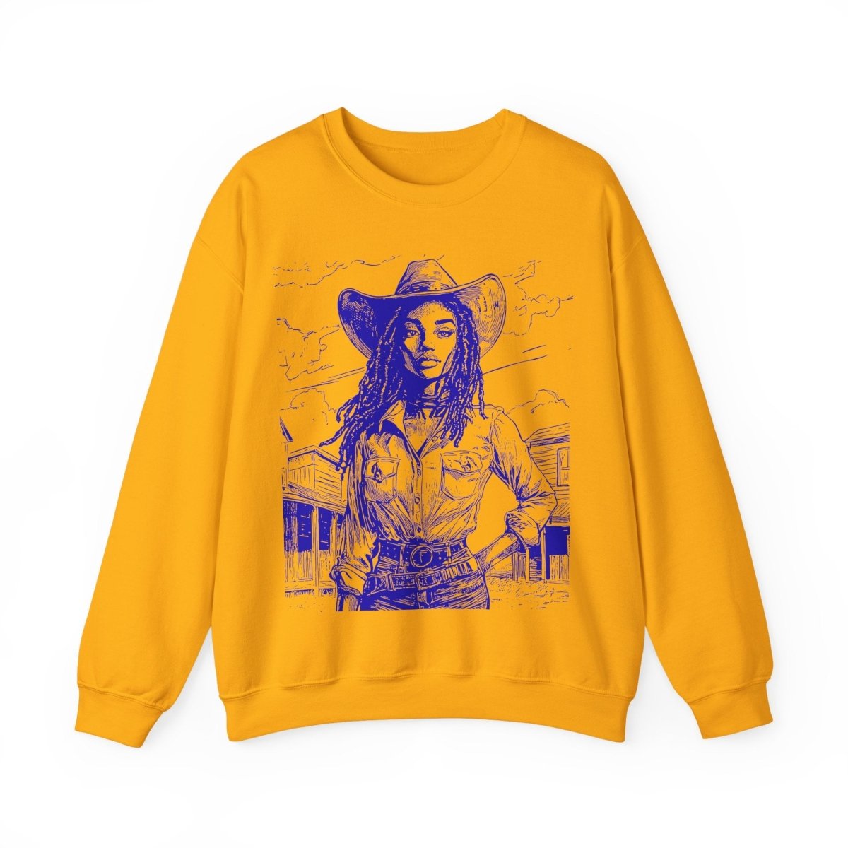 Loc'd Cowgirl Sweatshirt - Afrocentric Art by The Trini Gee