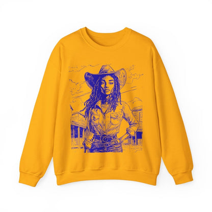 Loc'd Cowgirl Sweatshirt - Afrocentric Art by The Trini Gee