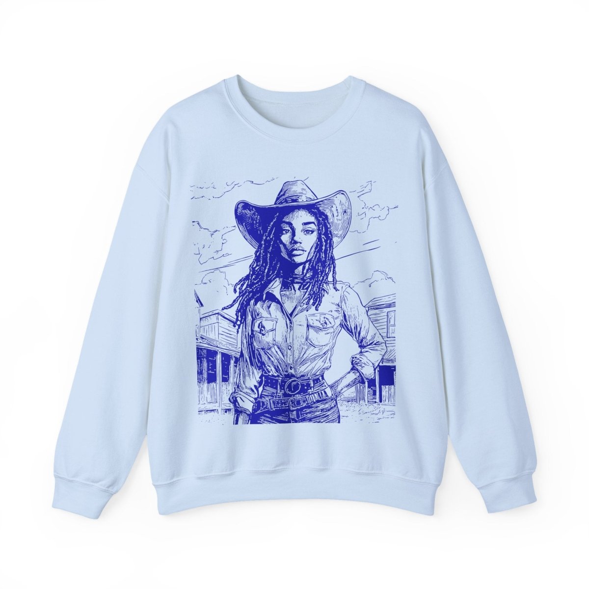 Loc'd Cowgirl Sweatshirt - Afrocentric Art by The Trini Gee