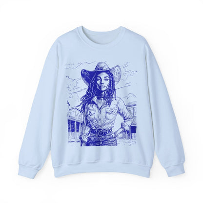 Loc'd Cowgirl Sweatshirt - Afrocentric Art by The Trini Gee