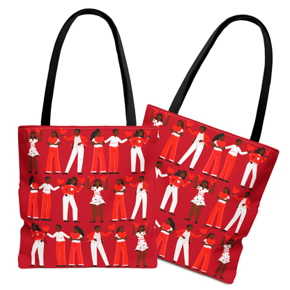 Love Hearts Tote Bag - Afrocentric Art by The Trini Gee