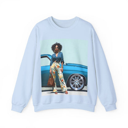 Low Rider Lady Sweatshirt - Afrocentric Art by The Trini Gee