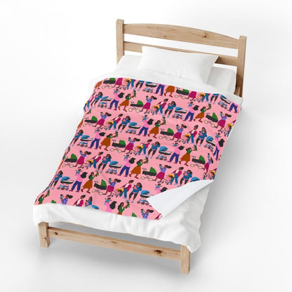 Mamas & Strollers Throw Blanket - Afrocentric Art by The Trini Gee
