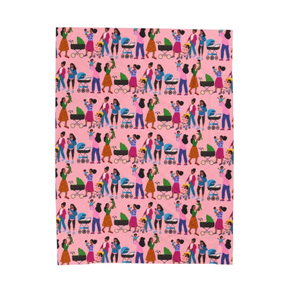Mamas & Strollers Throw Blanket - Afrocentric Art by The Trini Gee