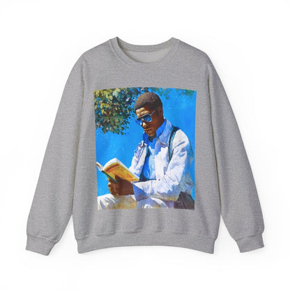 Man Reading Sweatshirt - Afrocentric Art by The Trini Gee