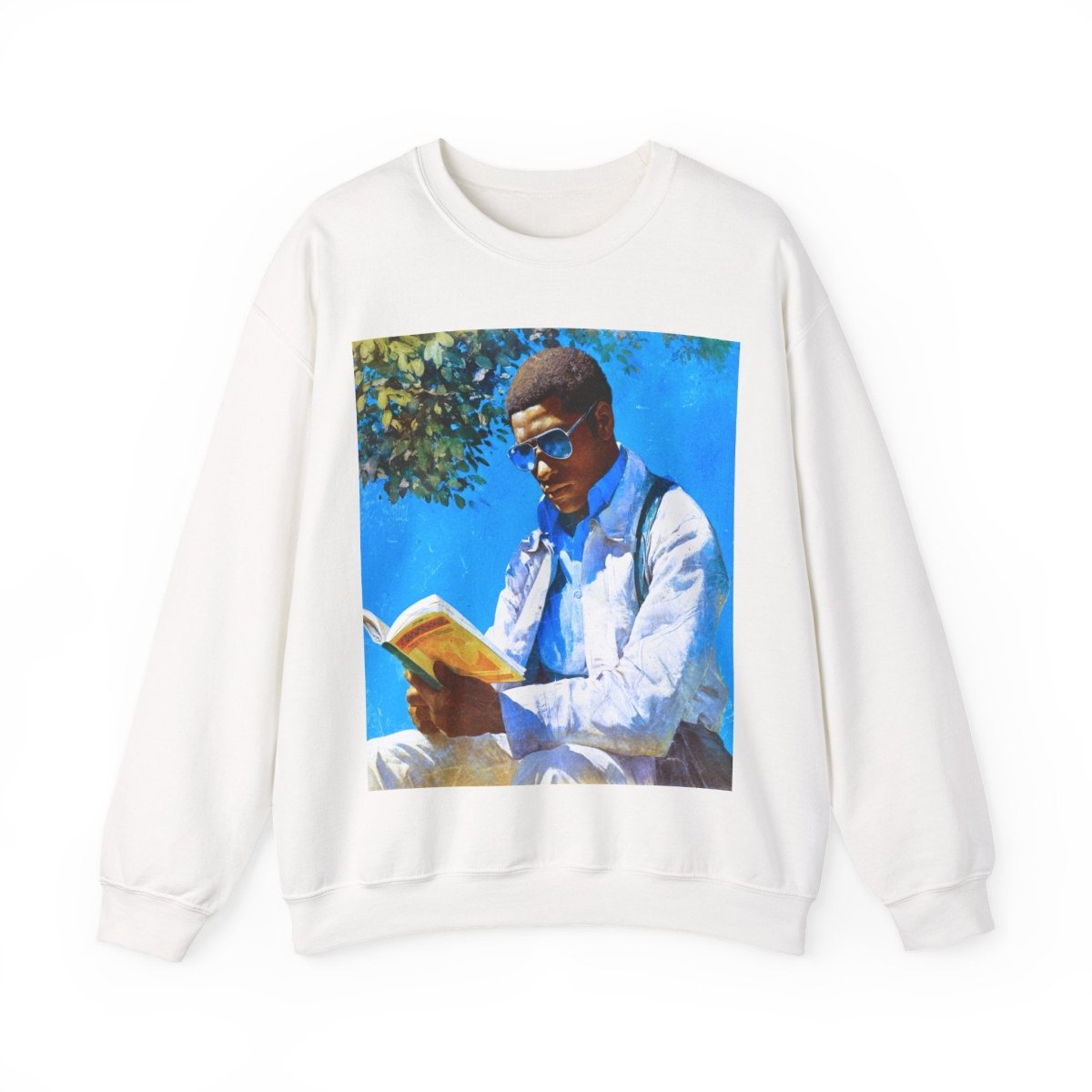 Man Reading Sweatshirt - Afrocentric Art by The Trini Gee