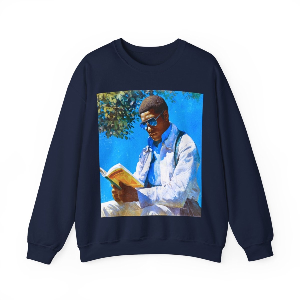 Man Reading Sweatshirt - Afrocentric Art by The Trini Gee