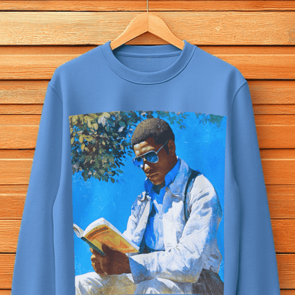 Man Reading Sweatshirt - Afrocentric Art by The Trini Gee