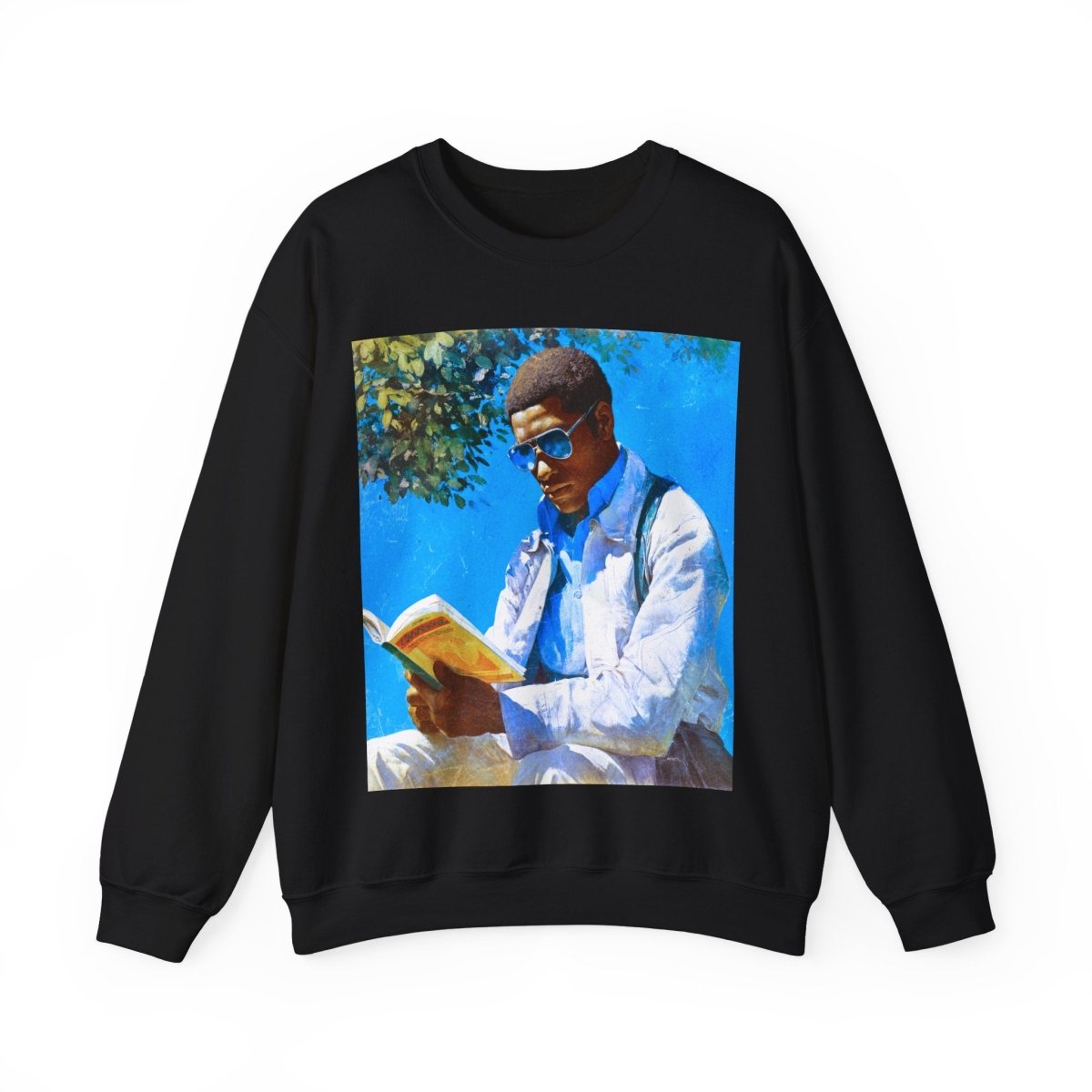 Man Reading Sweatshirt - Afrocentric Art by The Trini Gee