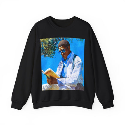 Man Reading Sweatshirt - Afrocentric Art by The Trini Gee