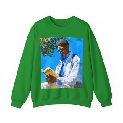 Man Reading Sweatshirt - Afrocentric Art by The Trini Gee