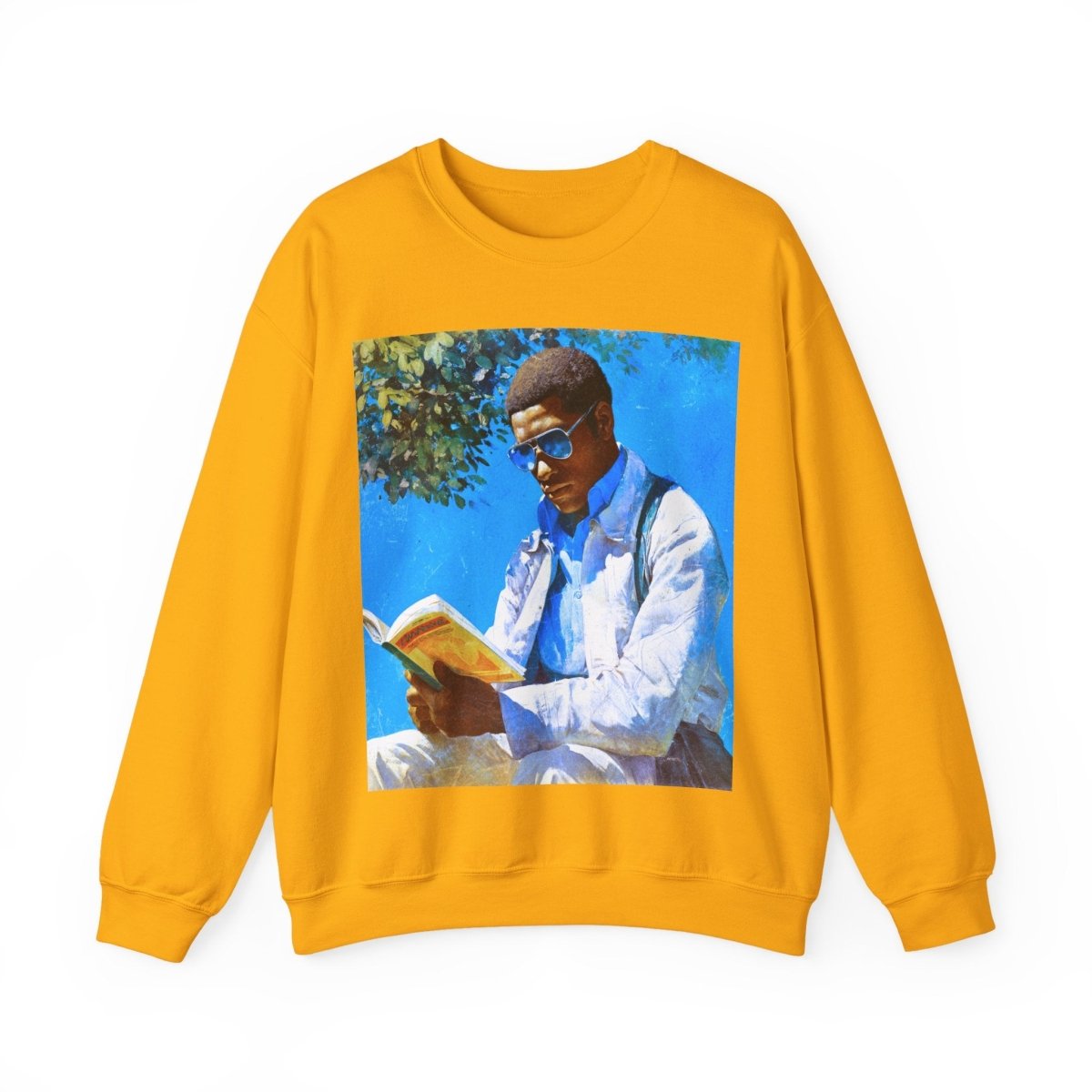 Man Reading Sweatshirt - Afrocentric Art by The Trini Gee