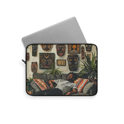Man Relax Laptop Sleeve - Afrocentric Art by The Trini Gee