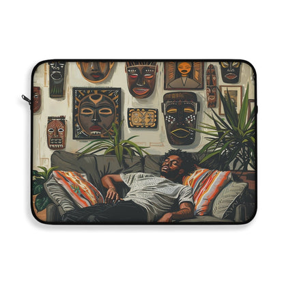 Man Relax Laptop Sleeve - Afrocentric Art by The Trini Gee