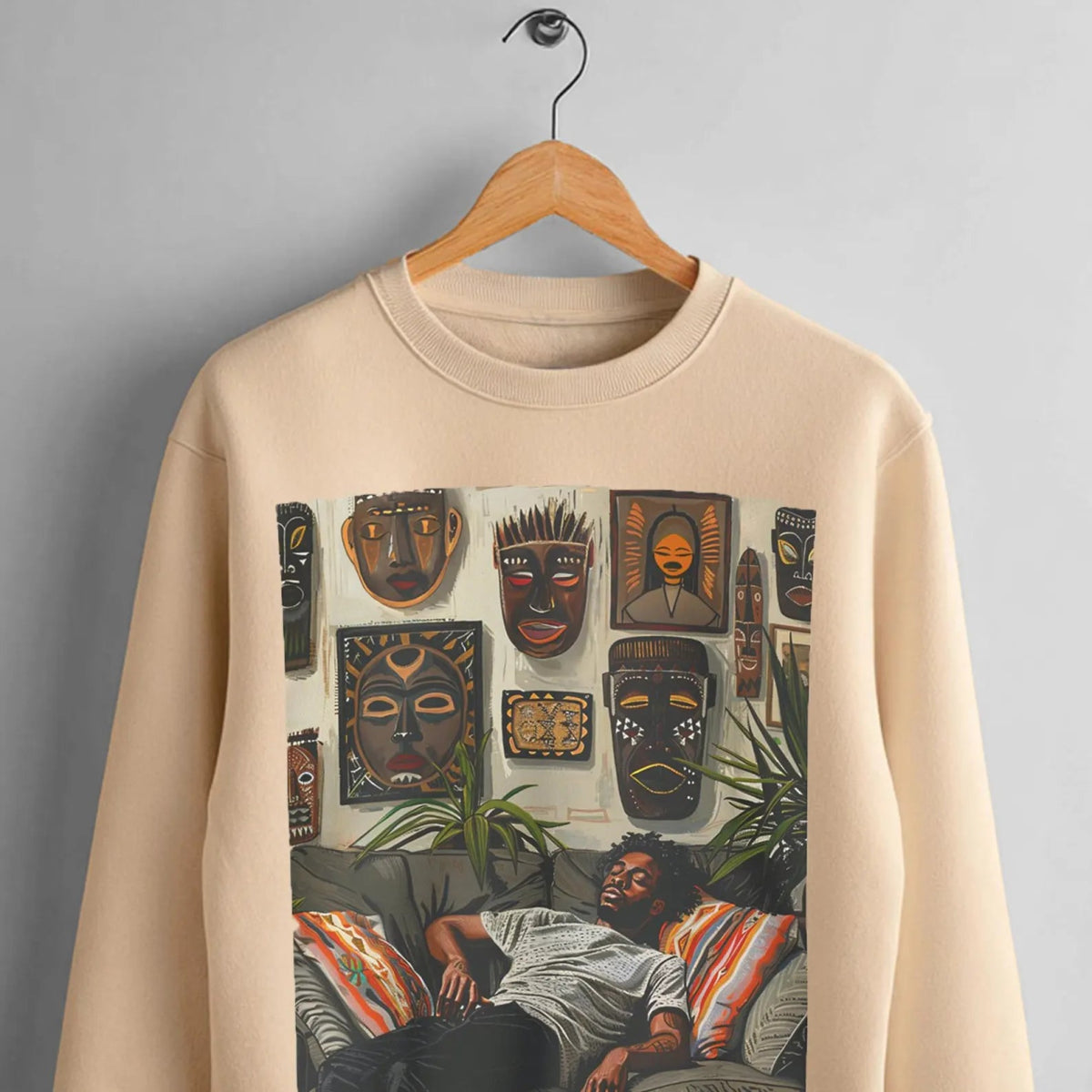 Man Relax Sweatshirt - Afrocentric Art by The Trini Gee