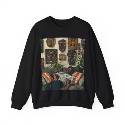 Man Relax Sweatshirt - Afrocentric Art by The Trini Gee