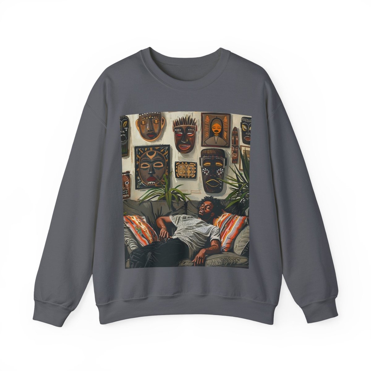 Man Relax Sweatshirt - Afrocentric Art by The Trini Gee