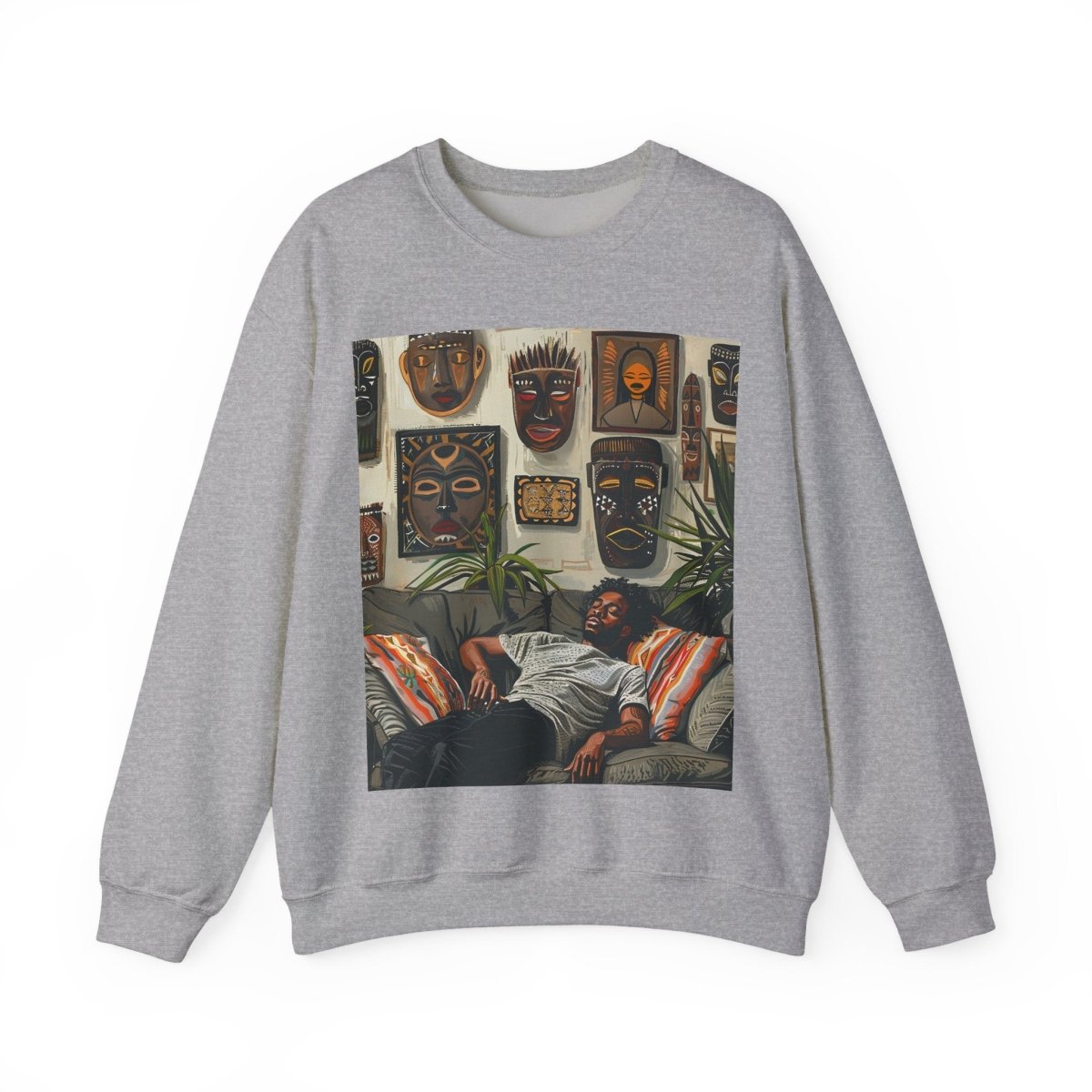 Man Relax Sweatshirt - Afrocentric Art by The Trini Gee