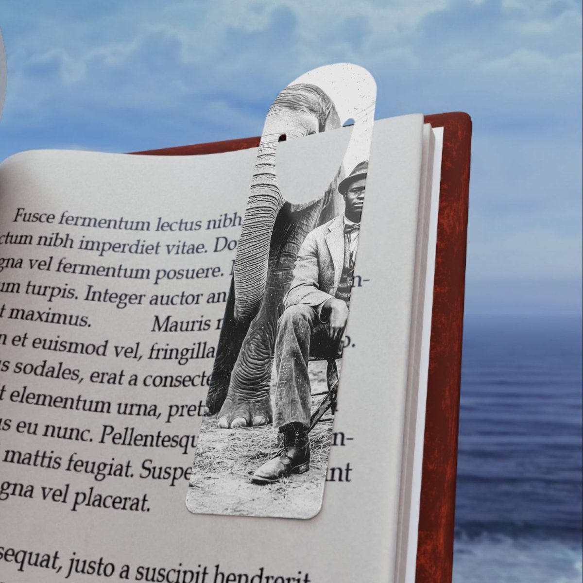 Man with Elephant Bookmark - Afrocentric Art by The Trini Gee