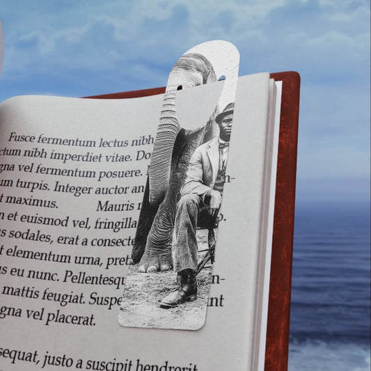 Man with Elephant Bookmark - Afrocentric Art by The Trini Gee