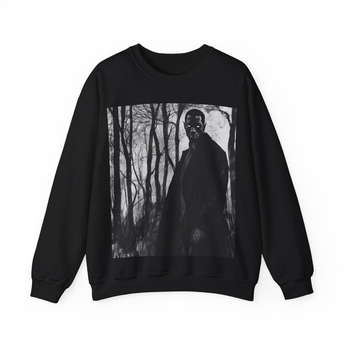 Man with Glowing Eyes Sweatshirt - Afrocentric Art by The Trini Gee