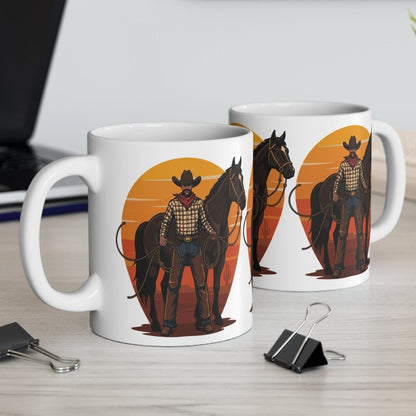 Man with Horse Mug - Afrocentric Art by The Trini Gee