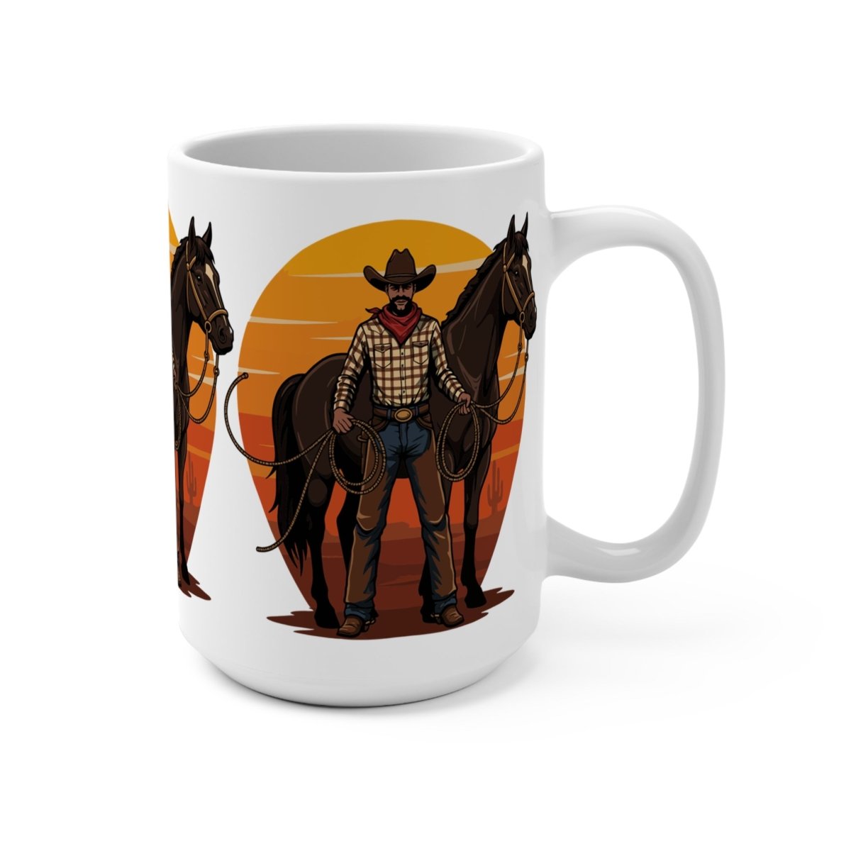 Man with Horse Mug - Afrocentric Art by The Trini Gee